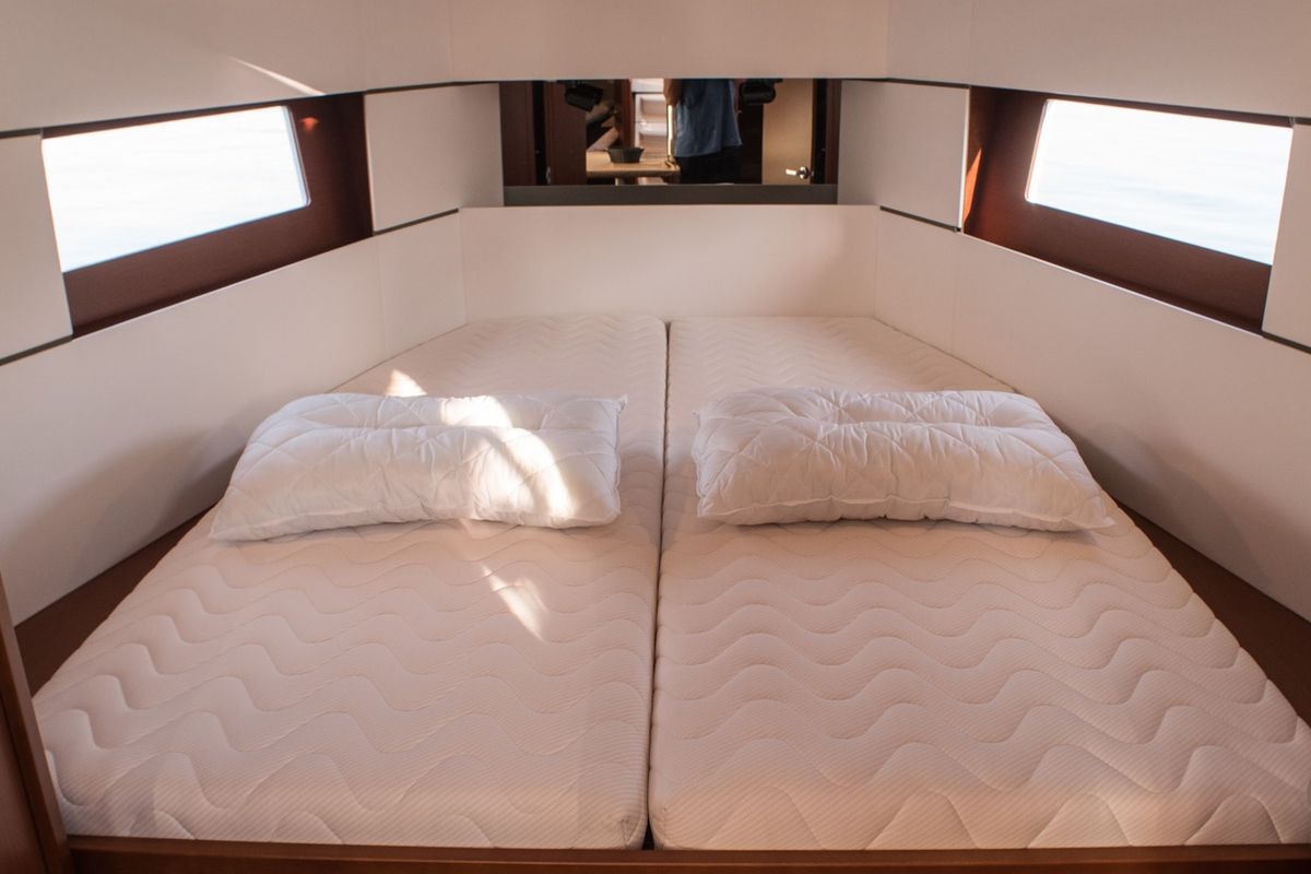 Cabin on SIRINA "Sails 2025", a Beneteau Oceanis 38.1 sailboat at Municipal Unit of Nea Peramos, Greece