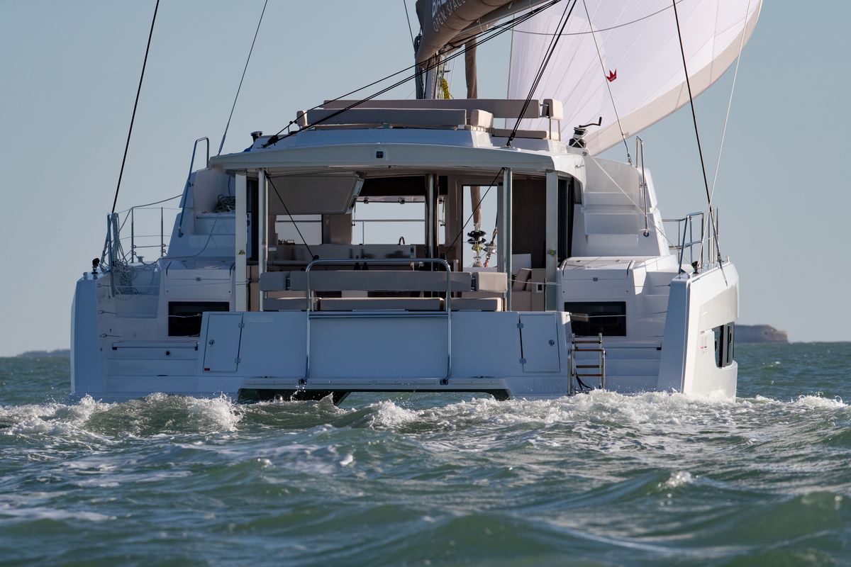 Exterior view of Esmeralda II, a Bali 4.4 catamaran at Saint-Mandrier-sur-Mer, France