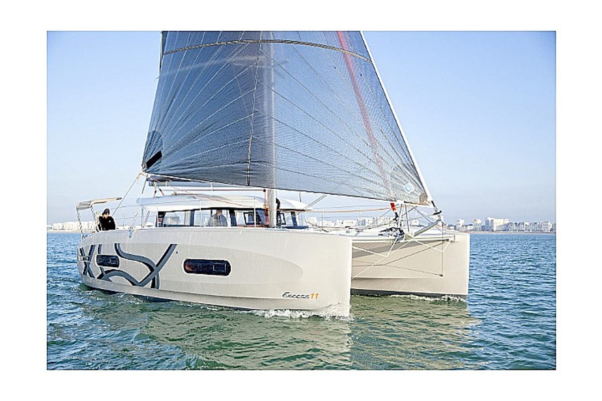 Exterior view of One Dance, a Excess 11 catamaran at Preveza, Greece