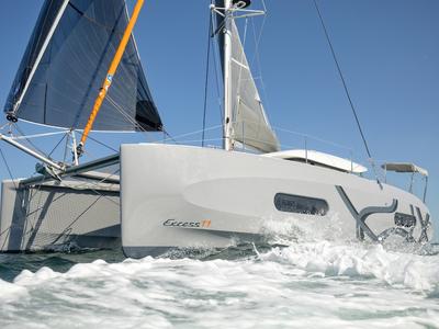 Exterior view of One Dance, a Excess 11 catamaran at Preveza, Greece