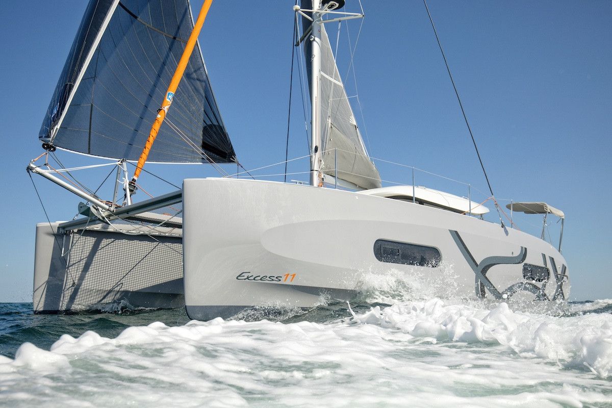 Exterior view of One Dance, a Excess 11 catamaran at Preveza, Greece