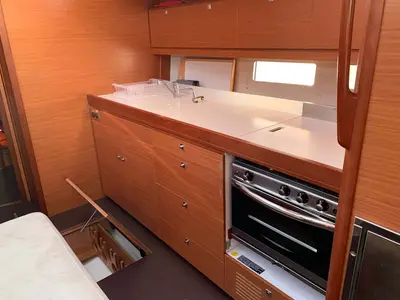 Galley of Vanilla Sky, a Dufour 460 GL sailboat at Lavreotiki Municipal Unit, Greece