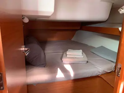 Cabin on Vanilla Sky, a Dufour 460 GL sailboat at Lavreotiki Municipal Unit, Greece
