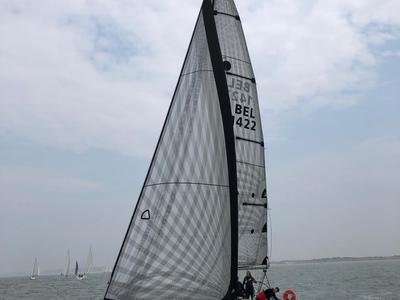 Exterior view of Tomboy, a Dufour 34 sailboat at Nieuwpoort, Belgium