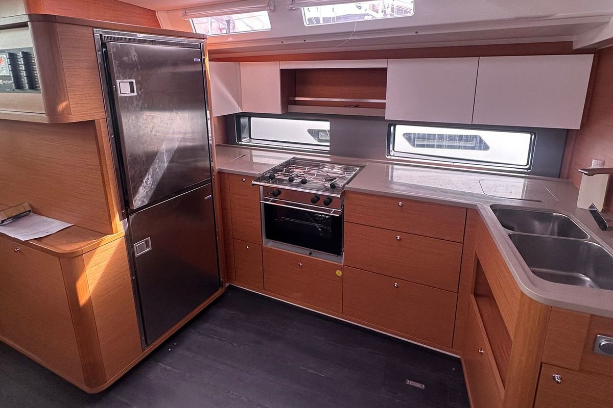 Galley of Kalypso, a Dufour 48 sailboat at Palermo, Italy