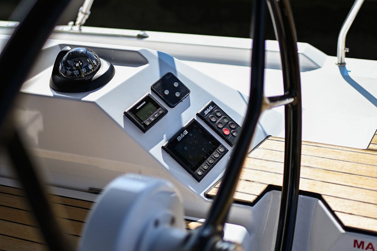 Cockpit of Dna, a Bavaria C42 sailboat at Zadar, Croatia