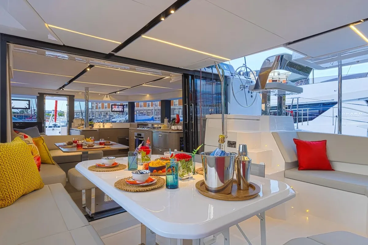 Salon of Moorings 4600 - 4 Exclusive Plus, a Leopard 46 catamaran at Rodney Bay, Saint Lucia