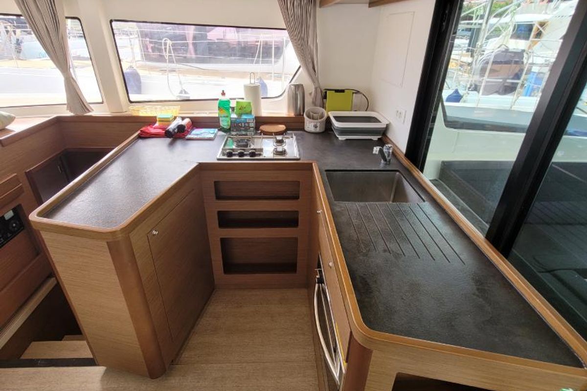 Galley of Best Love, a Lagoon 42 catamaran at Seychelles, Mahe, Seychelles