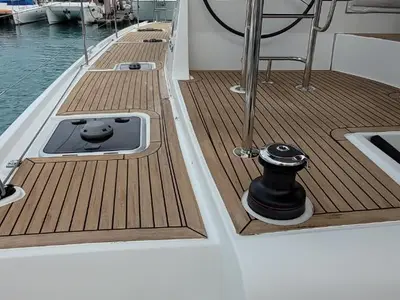 Deck of Best Love, a Lagoon 42 catamaran at Seychelles, Mahe, Seychelles