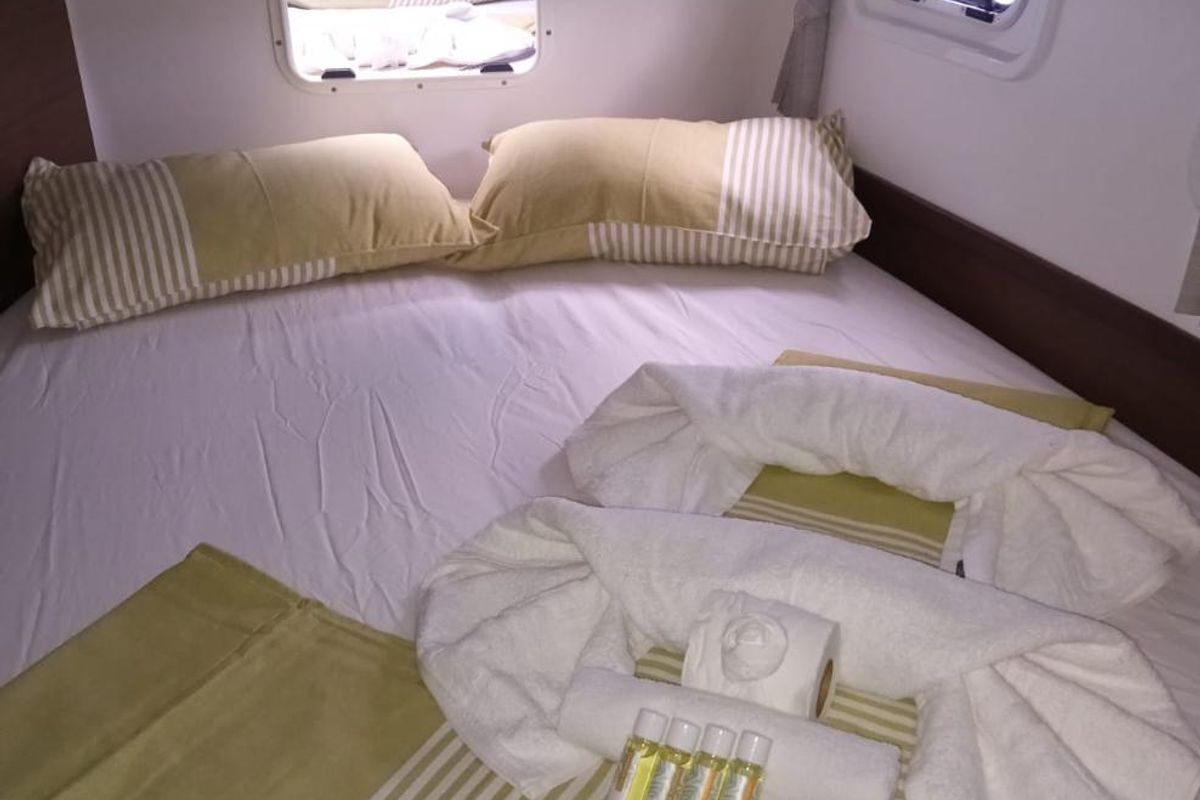 Cabin on Best Love, a Lagoon 42 catamaran at Seychelles, Mahe, Seychelles