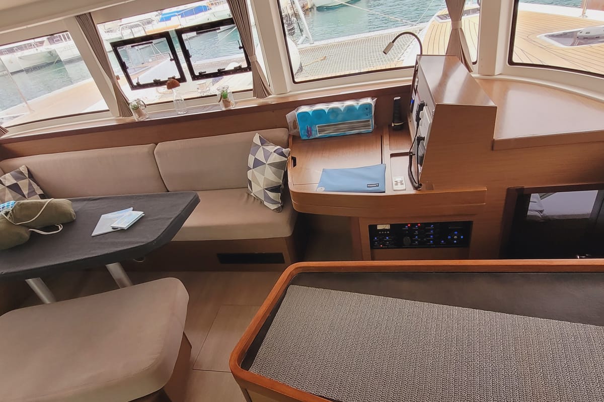 Salon of Best Love, a Lagoon 42 catamaran at Seychelles, Mahe, Seychelles