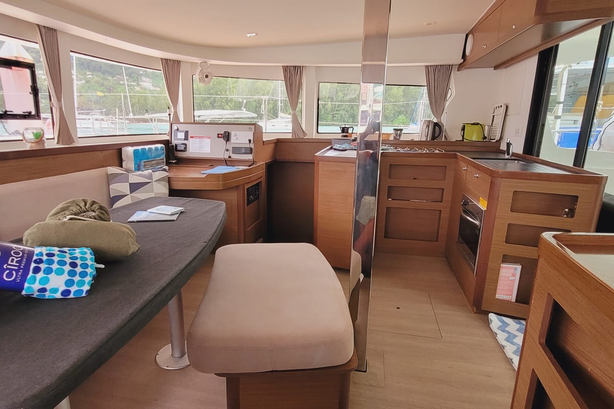 Salon of Best Love, a Lagoon 42 catamaran at Seychelles, Mahe, Seychelles