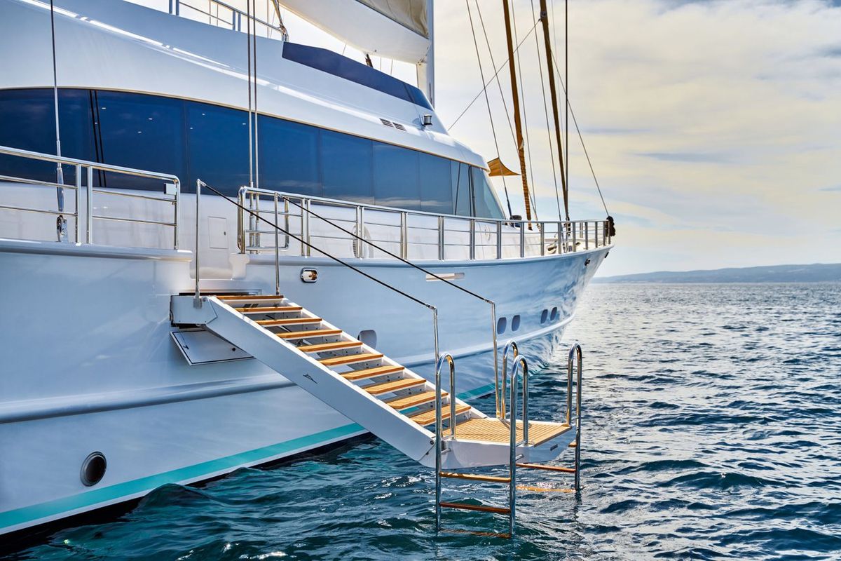 Deck of Acapella, a Custom Made Acapella sailboat at Split, Croatia