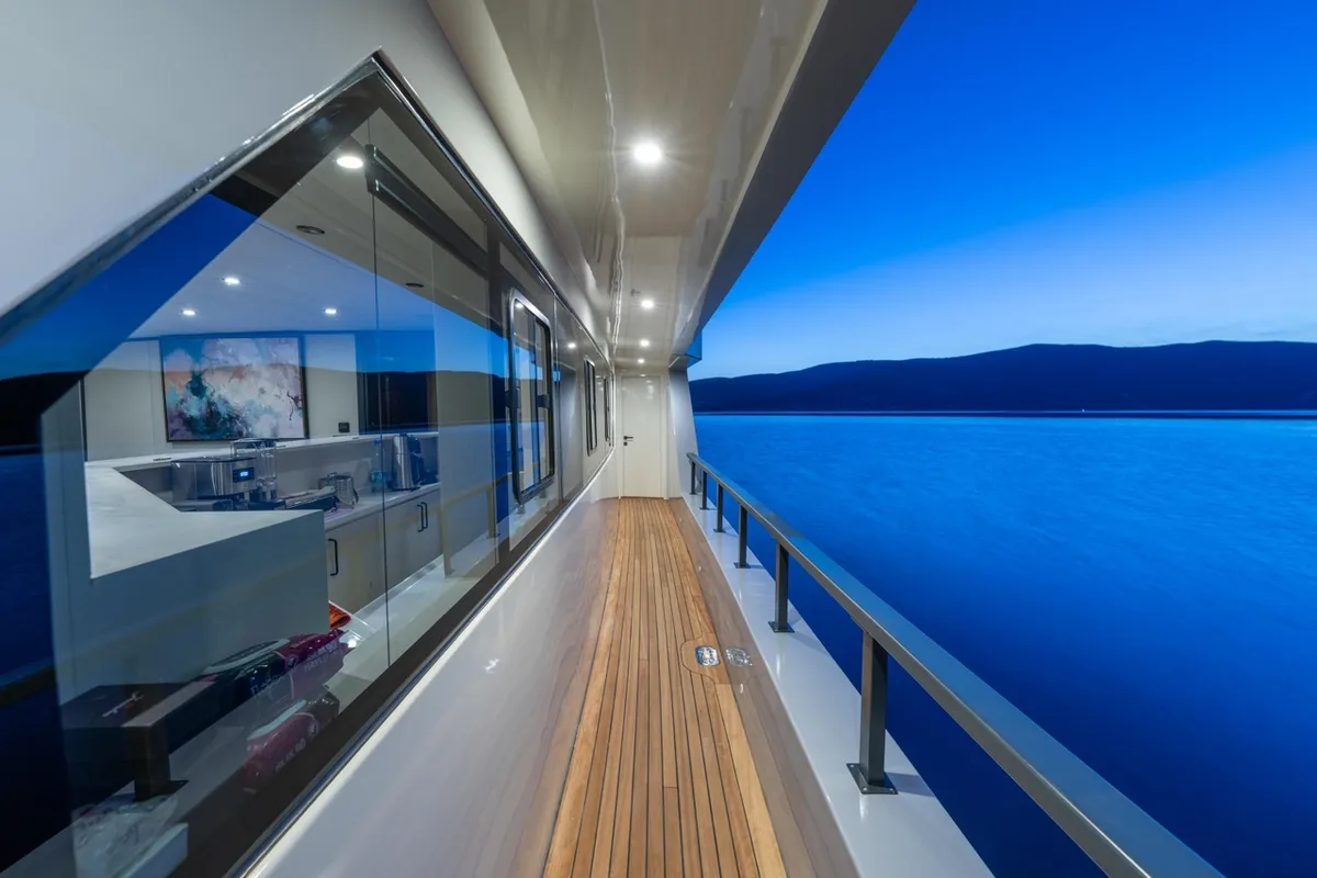 Deck of CALM DOWN, a Gulet Custom built 183 yacht at Bodrum, Turkey