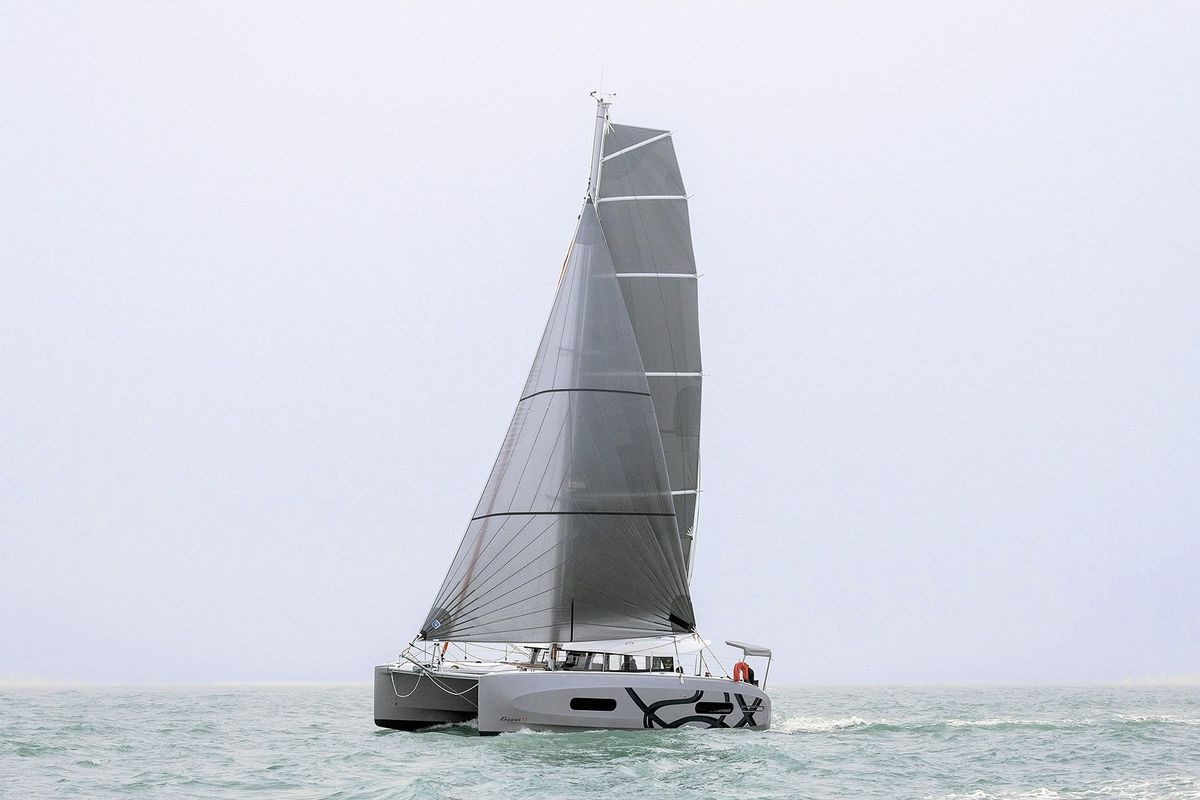 Exterior view of EVERDREAM, a Excess 11 catamaran at Ajaccio, France