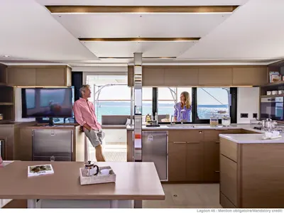 Galley of Starfish, a Lagoon 46 catamaran at Palma de Mallorca, Spain