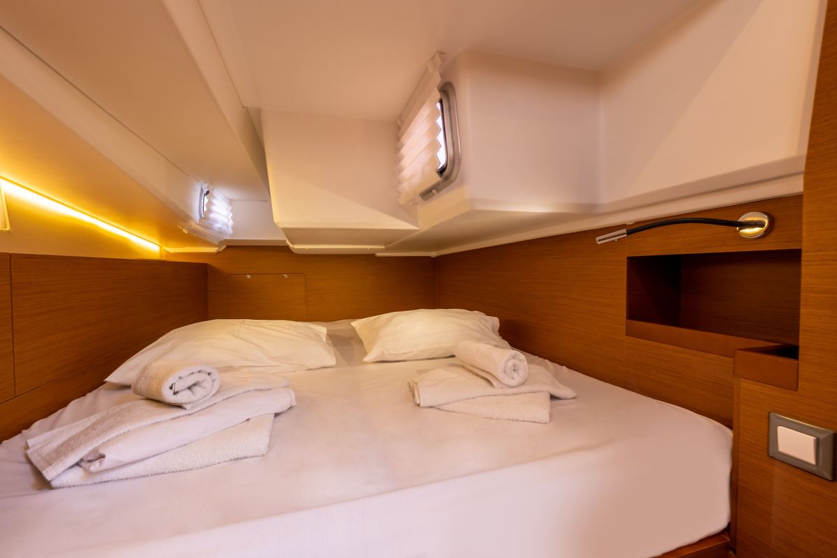 Cabin on Mare Mia, a Jeanneau Sun Odyssey 490 sailboat at Marpissa, Greece