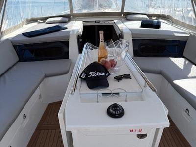 Deck of Cookie, a Beneteau Oceanis 46.1 sailboat at Preveza, Greece