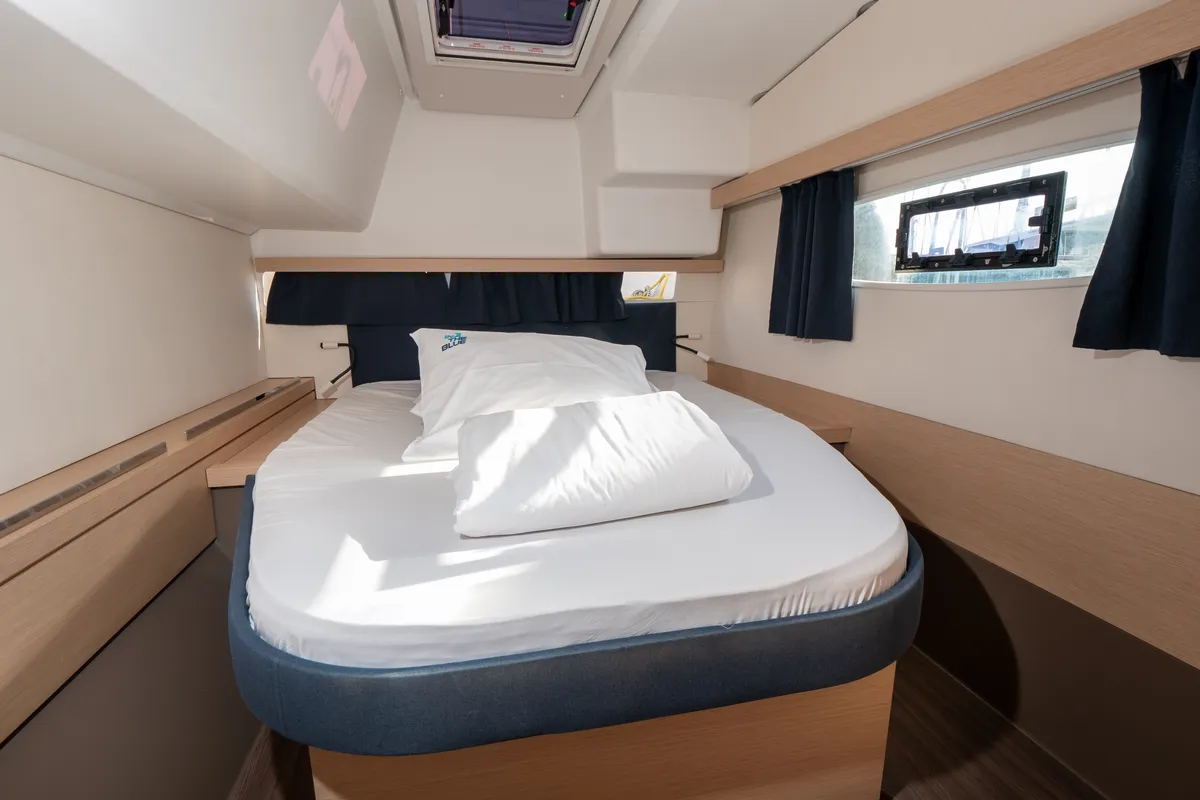 Cabin on Stella Luna, a Fountaine Pajot Lucia 40 catamaran at Punat, Croatia