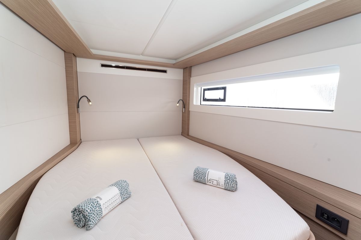 Cabin on Spezielli, a Lagoon 46 catamaran at Felanitx, Spain
