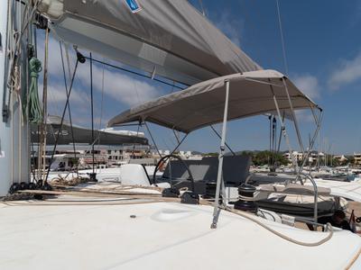 Cockpit of Spezielli, a Lagoon 46 catamaran at Felanitx, Spain