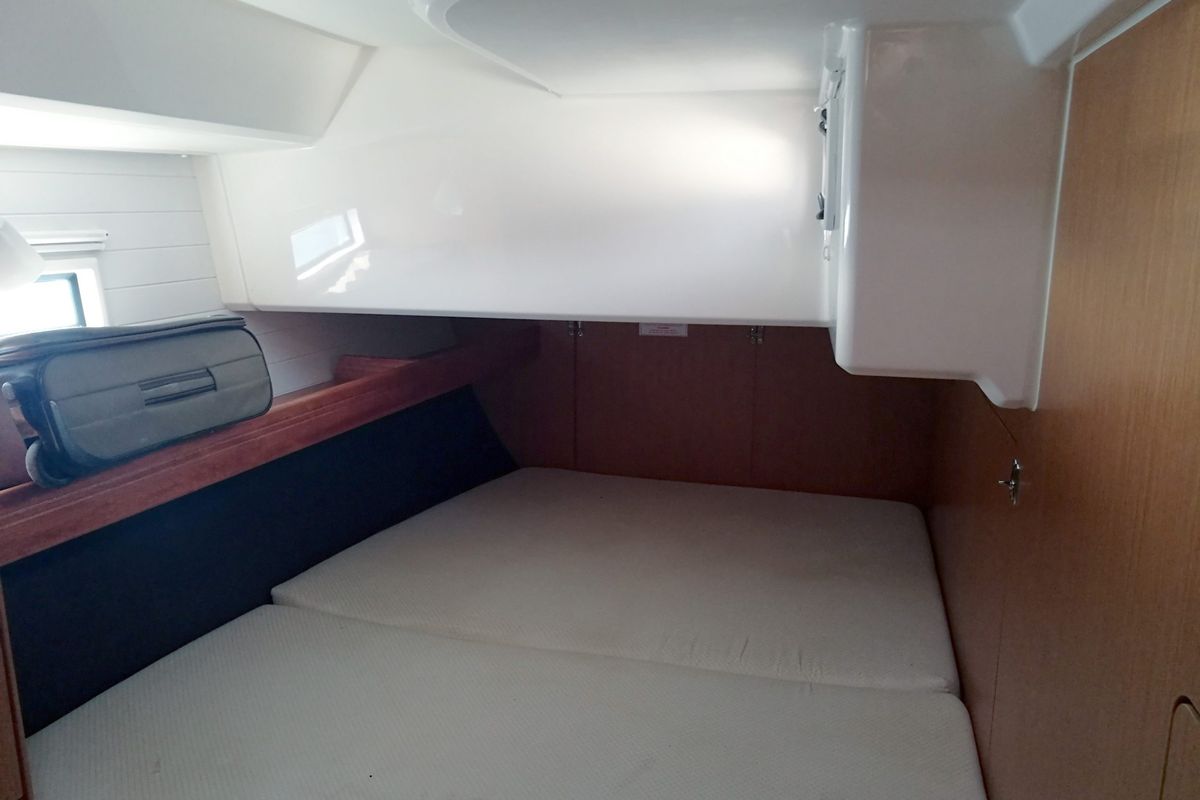 Cabin on Blue Moon, a Bavaria Cruiser 46 sailboat at Agropoli, Italy