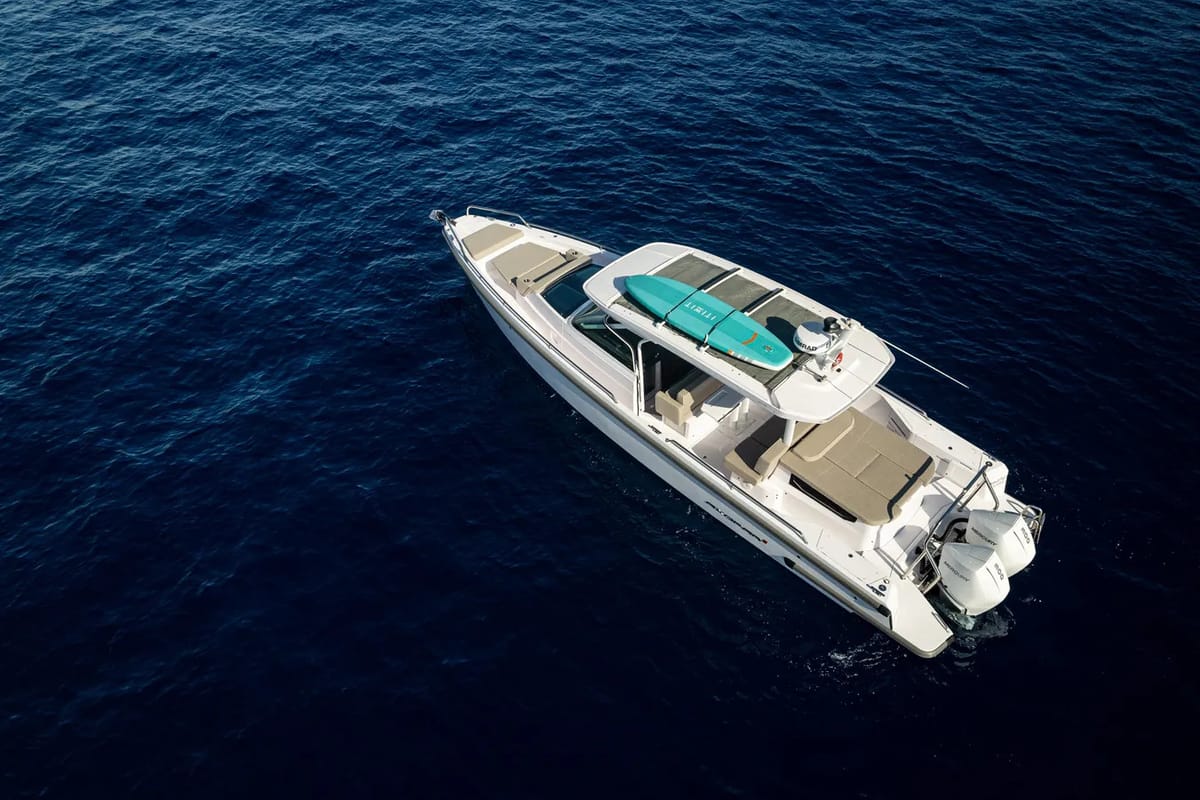 Exterior view of Nautiful, a Axopar 37  Sun Top motorboat at Floriana, Malta