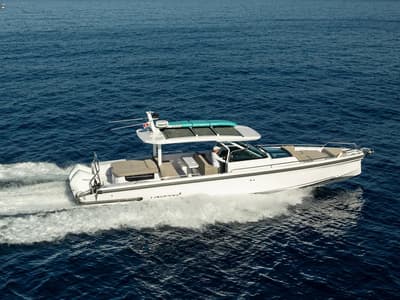 Exterior view of Nautiful, a Axopar 37  Sun Top motorboat at Floriana, Malta