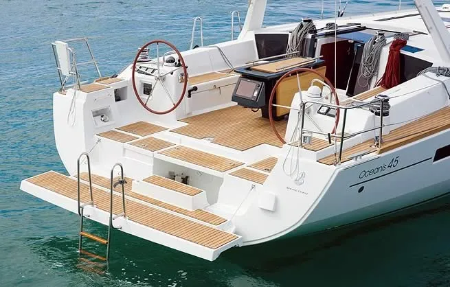 Cockpit of Nabucco: Aft cabin #1 (Cabin Chrter - 2 pax) Fully Crewed, ALL EXPENSES, a Beneteau Oceanis 48 sailboat at Grad K…
