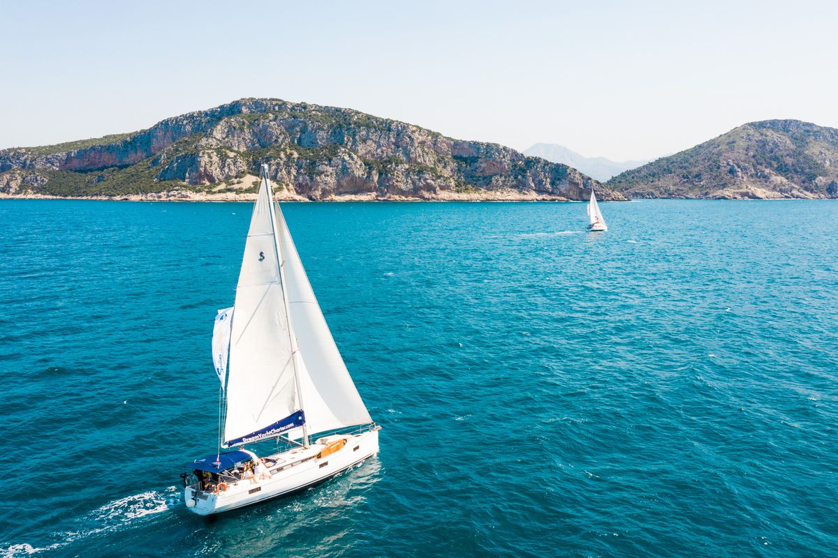 Exterior view of Nabucco: Aft cabin #1 (Cabin Chrter - 2 pax) Fully Crewed, ALL EXPENSES, a Beneteau Oceanis 48 sailboat at…