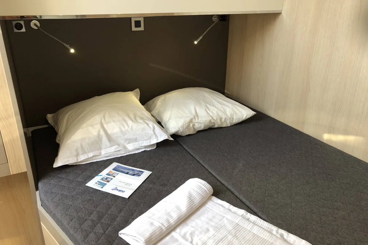 Cabin on Kos 54.Cat, a Bali 5.4 catamaran at Municipal Unit of Lefkada, Greece