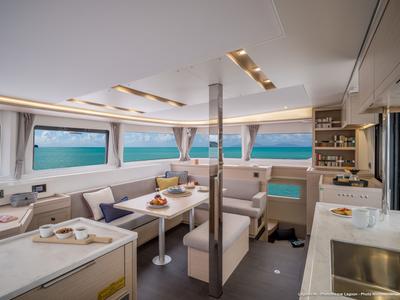 Salon of Pegasus, a Lagoon 46 catamaran at Propriano, France