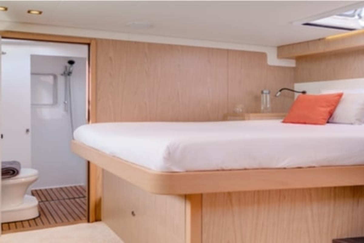 Cabin on Blue Velvet, a Lagoon 52 F catamaran at Municipal Unit of Lefkada, Greece