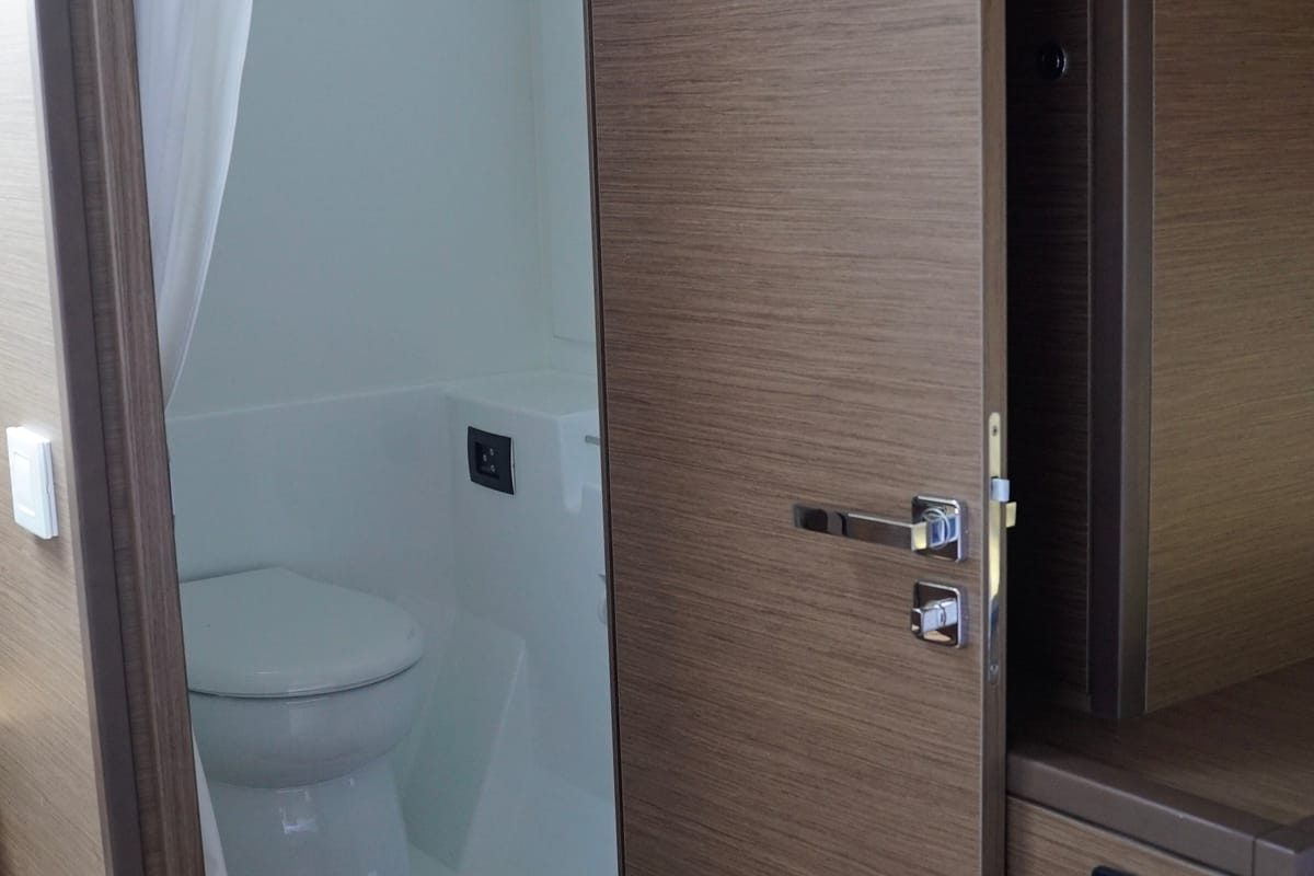 Head on Blue Velvet, a Lagoon 52 F catamaran at Municipal Unit of Lefkada, Greece