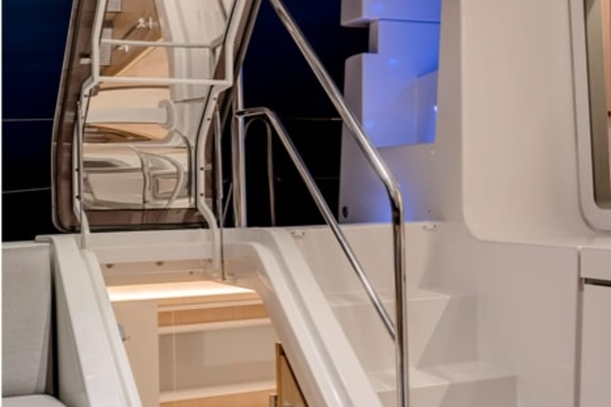 Deck of Blue Velvet, a Lagoon 52 F catamaran at Municipal Unit of Lefkada, Greece