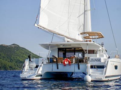 Salon of Lounge, a Fountaine Pajot Helia 44 catamaran at Tivat, Montenegro