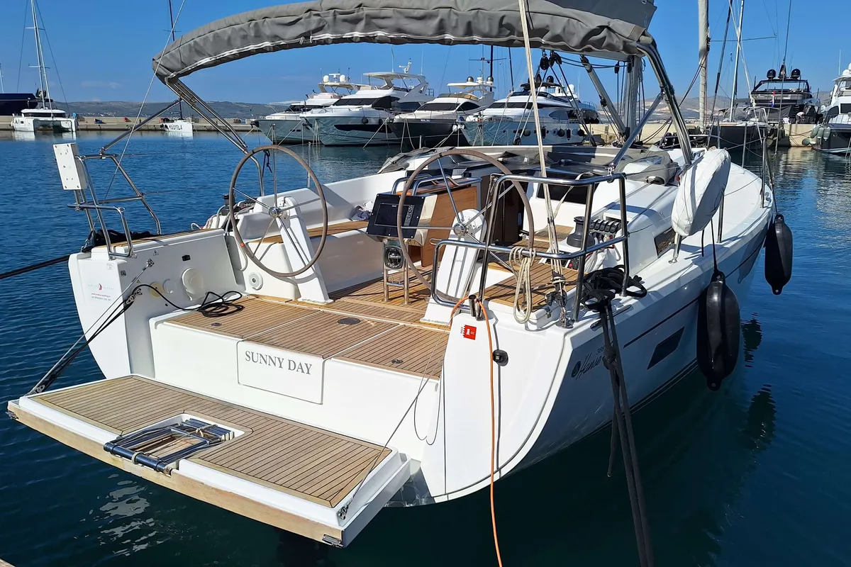 Sunny Day, a Hanse Yachts Hanse 388 sailboat at Grad Kaštela, Croatia