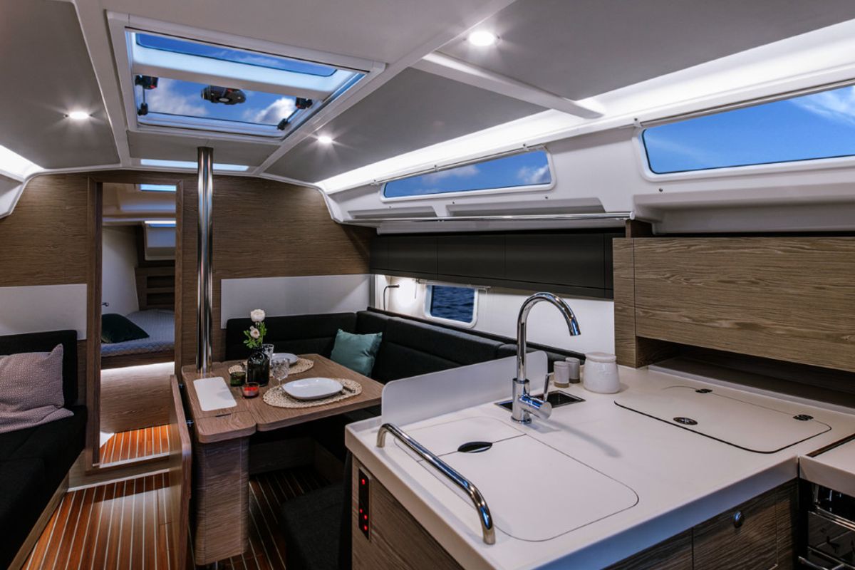 Salon of Sunny Day, a Hanse Yachts Hanse 388 sailboat at Grad Kaštela, Croatia