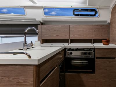 Galley of Sunny Day, a Hanse Yachts Hanse 388 sailboat at Grad Kaštela, Croatia