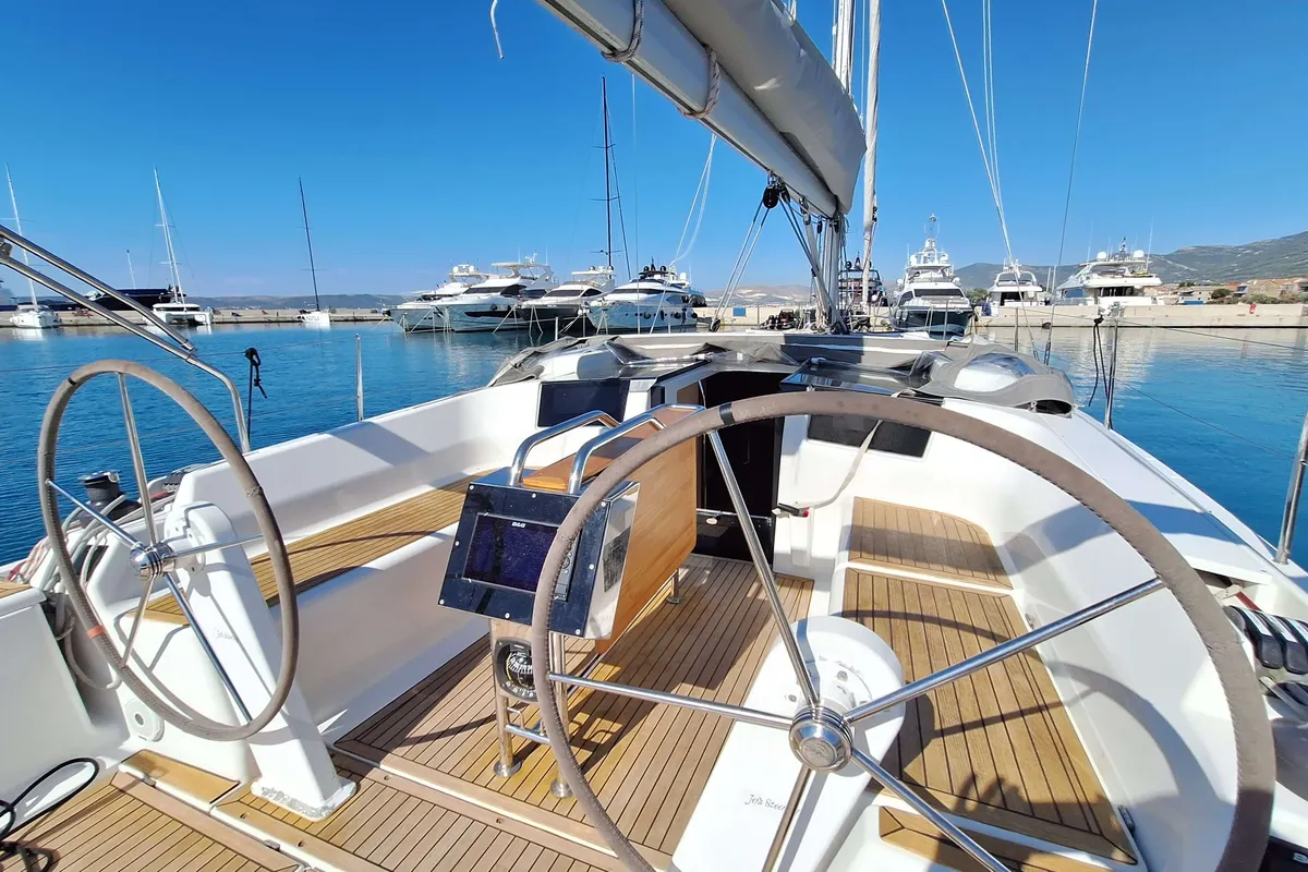 Sunny Day, a Hanse Yachts Hanse 388 sailboat at Grad Kaštela, Croatia