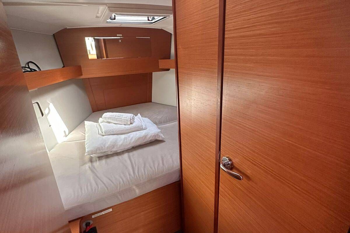 Cabin on INO, a Dufour 390 Grand Large sailboat at Athens, Greece