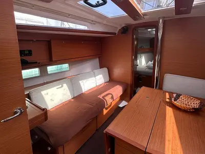 Salon of INO, a Dufour 390 Grand Large sailboat at Athens, Greece