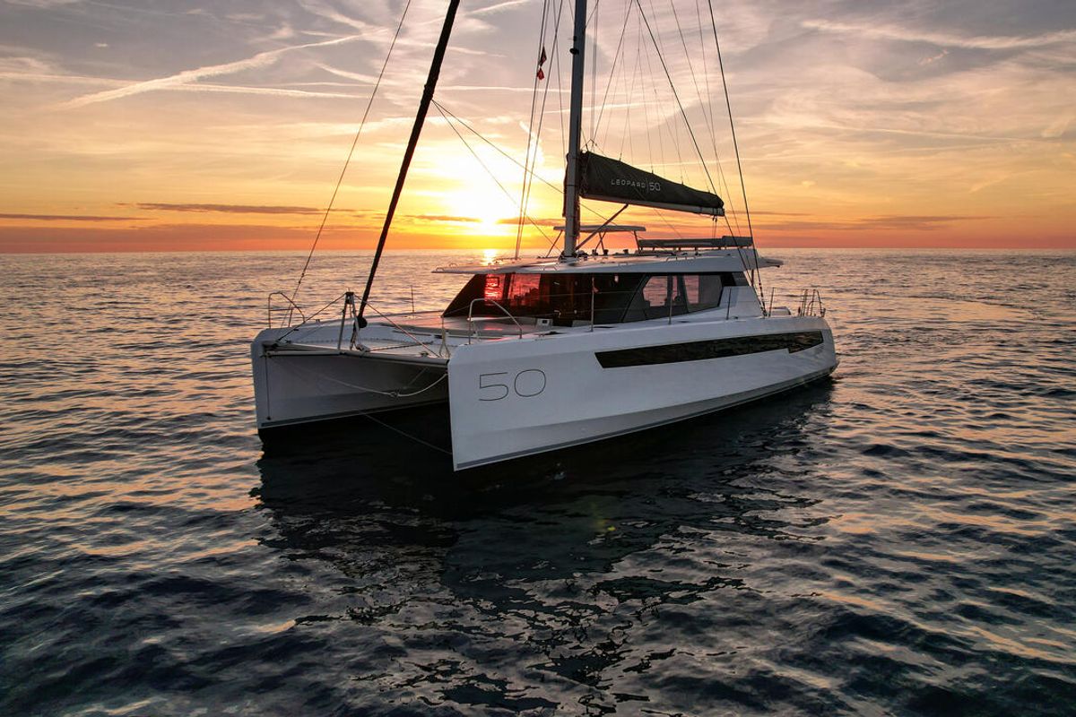 Exterior view of Solaia, a Leopard 50 catamaran at Općina Sukošan, Croatia
