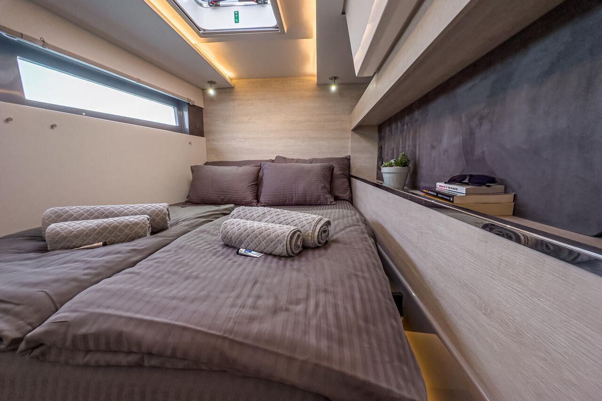 Cabin on Solaia, a Leopard 50 catamaran at Općina Sukošan, Croatia