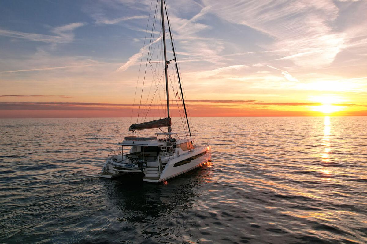 Exterior view of Solaia, a Leopard 50 catamaran at Općina Sukošan, Croatia