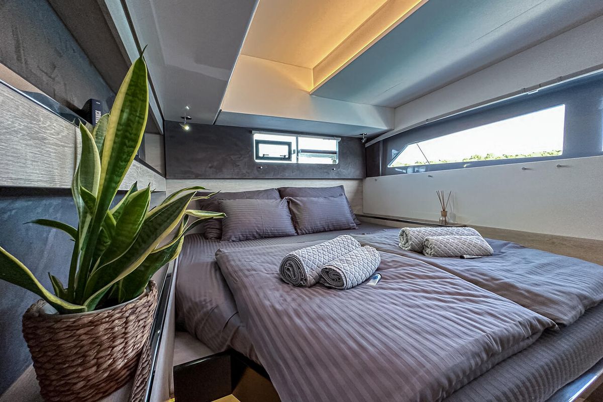 Cabin on Solaia, a Leopard 50 catamaran at Općina Sukošan, Croatia