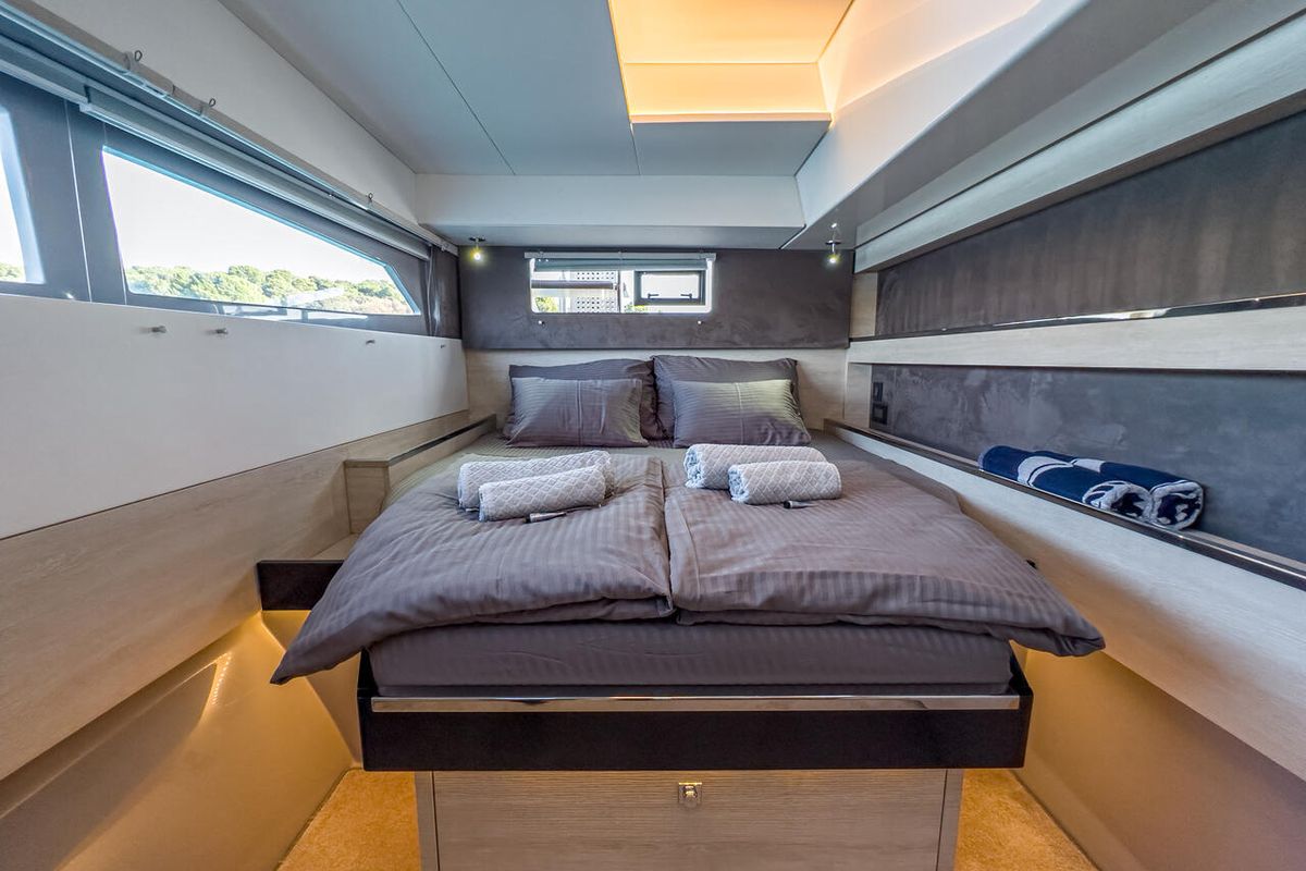 Cabin on Solaia, a Leopard 50 catamaran at Općina Sukošan, Croatia