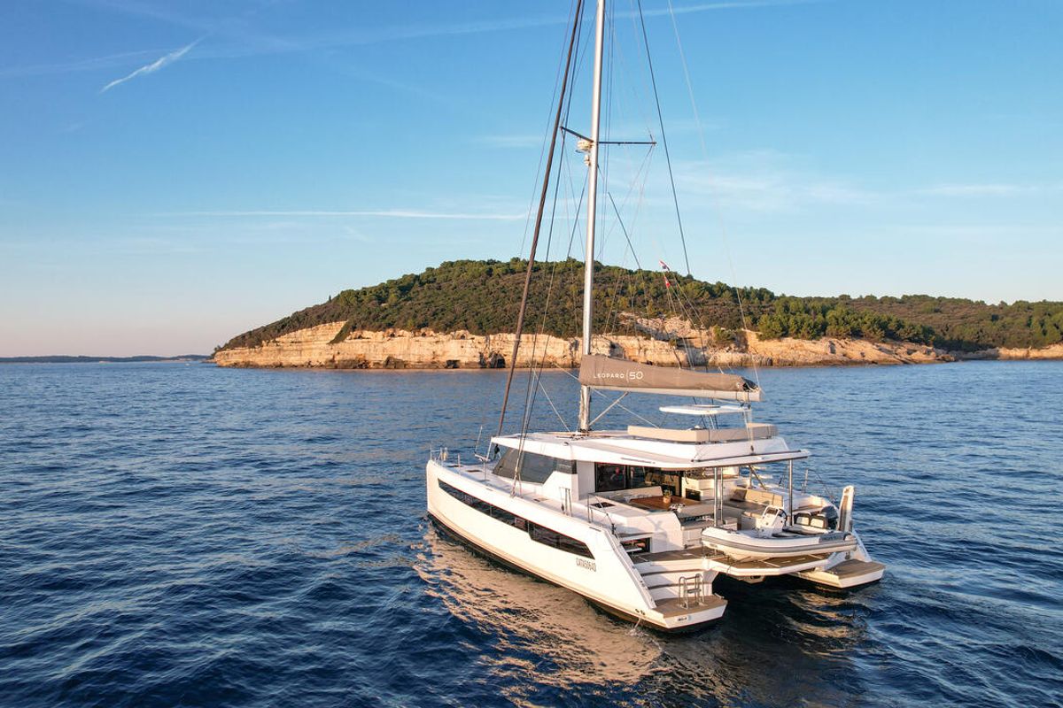 Exterior view of Solaia, a Leopard 50 catamaran at Općina Sukošan, Croatia