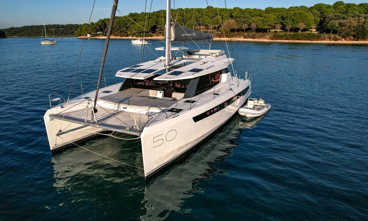 Exterior view of Solaia, a Leopard 50 catamaran at Općina Sukošan, Croatia