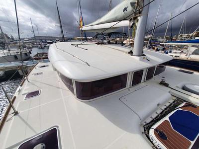 Deck of Mia, a Lagoon 400 catamaran at Valencia, Spain